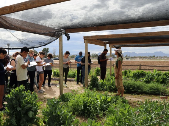 Group of students at a farm